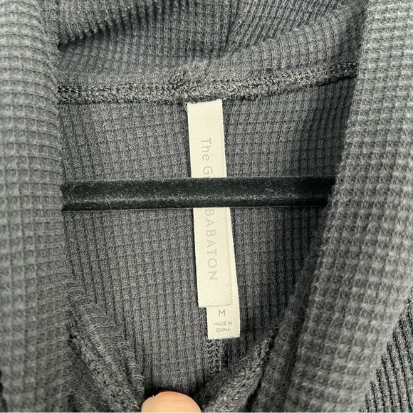 ARITZIA The Group Babaton Waffle‎ Knit Long Sleeve Turtleneck Black Sz M - Picture 5 of 7